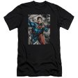 SUPERMAN : SUPER SELFIE PREMIUM CANVAS ADULT SLIM FIT T-SHIRT 30\1 BLACK SM Fashion