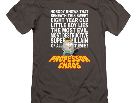 SOUTH PARK : PROFESSOR CHAOS  PREMIUM CANVAS ADULT SLIM FIT T-SHIRT 30\1 Charcoal MD Online