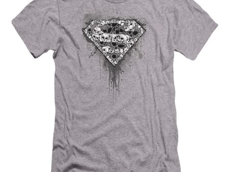 SUPERMAN : MANY SUPER SKILLS PREMIUM CANVAS ADULT SLIM FIT T-SHIRT 30\1 ATHLETIC HEATHER SM For Cheap