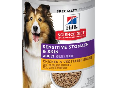 Hill s® Science Diet® Adult Sensitive Stomach & Skin Chicken & Vegetable Entrée dog food Hot on Sale