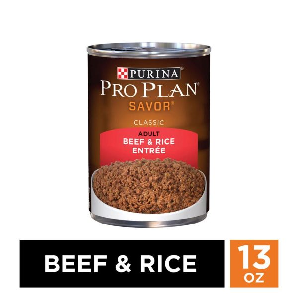 Purina Pro Plan Savor Adult Beef & Rice Entree Canned Dog Food For Sale