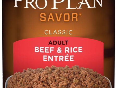 Purina Pro Plan Savor Adult Beef & Rice Entree Canned Dog Food For Sale