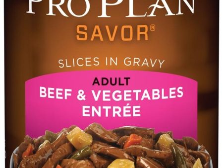 Purina Pro Plan Savor Adult Beef & Vegetables Slices in Gravy Canned Dog Food Online