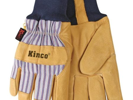 Kinco Lined Suede Pigskin Knit Wrist Glove on Sale