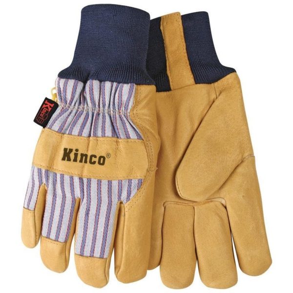 Kinco Lined Suede Pigskin Knit Wrist Glove on Sale