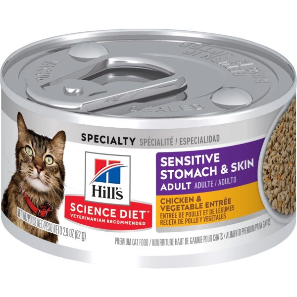 Hill s® Science Diet® Sensitive Stomach & Skin Chicken & Vegetable Entrée Cat Food For Discount